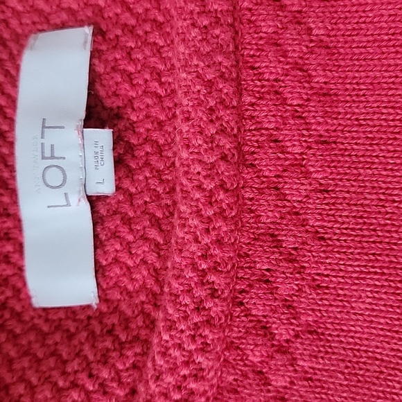 LOFT Red Crew Neck Sweater~Size Large - Picture 4 of 6